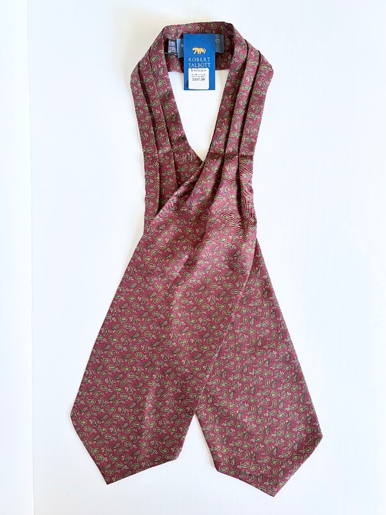 Robert Talbott Other - Robert Talbott Holmes Silk Maroon Paisley Print Ascot Cravat Made in Italy NWT